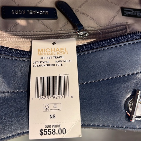 MICHAEL KORS
Jet Set Travel Lg Signature Chain Shoulder Tote Bag
Navy Multi
NWT - Picture 14 of 16